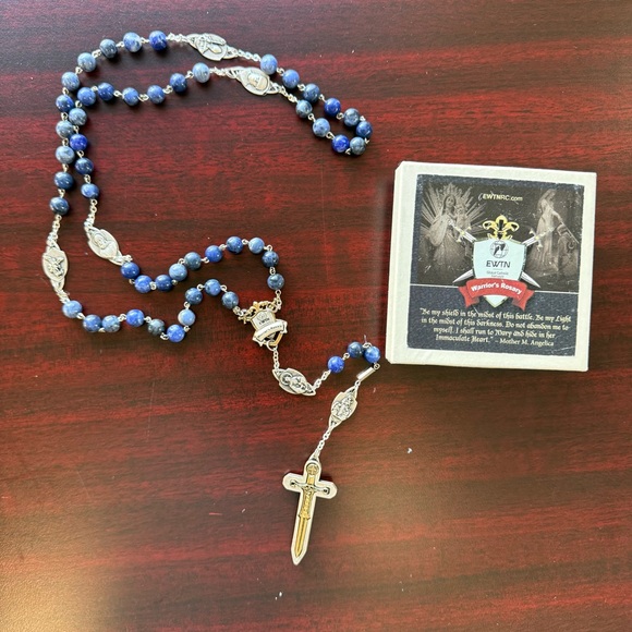 Ghirelli for EWTN Other - The Warriors Rosary Stainless Steel Special Edition for EWTN Silver Gold Ble